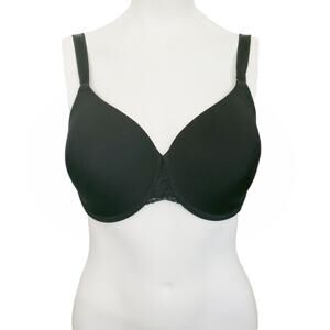 Wacoal black floral lace French Garden seamless underwire t-shirt bra Size 34DDD